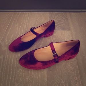 Madewell Velvet Mary Janes 7.5
